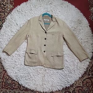 Womens Jil Sander Tweed Blazer Jacket Fall Winter Business Professional Size 42